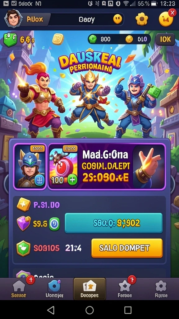 Tangkapan layar memperlihatkan level menantang dalam permainan 9SL.