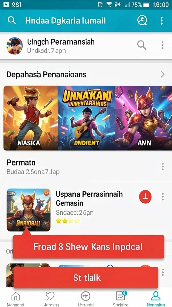Tampilan menu utama yang menarik dan mudah dinavigasi.