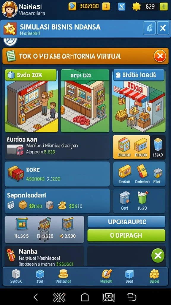 Menu permainan yang sederhana dan intuitif.